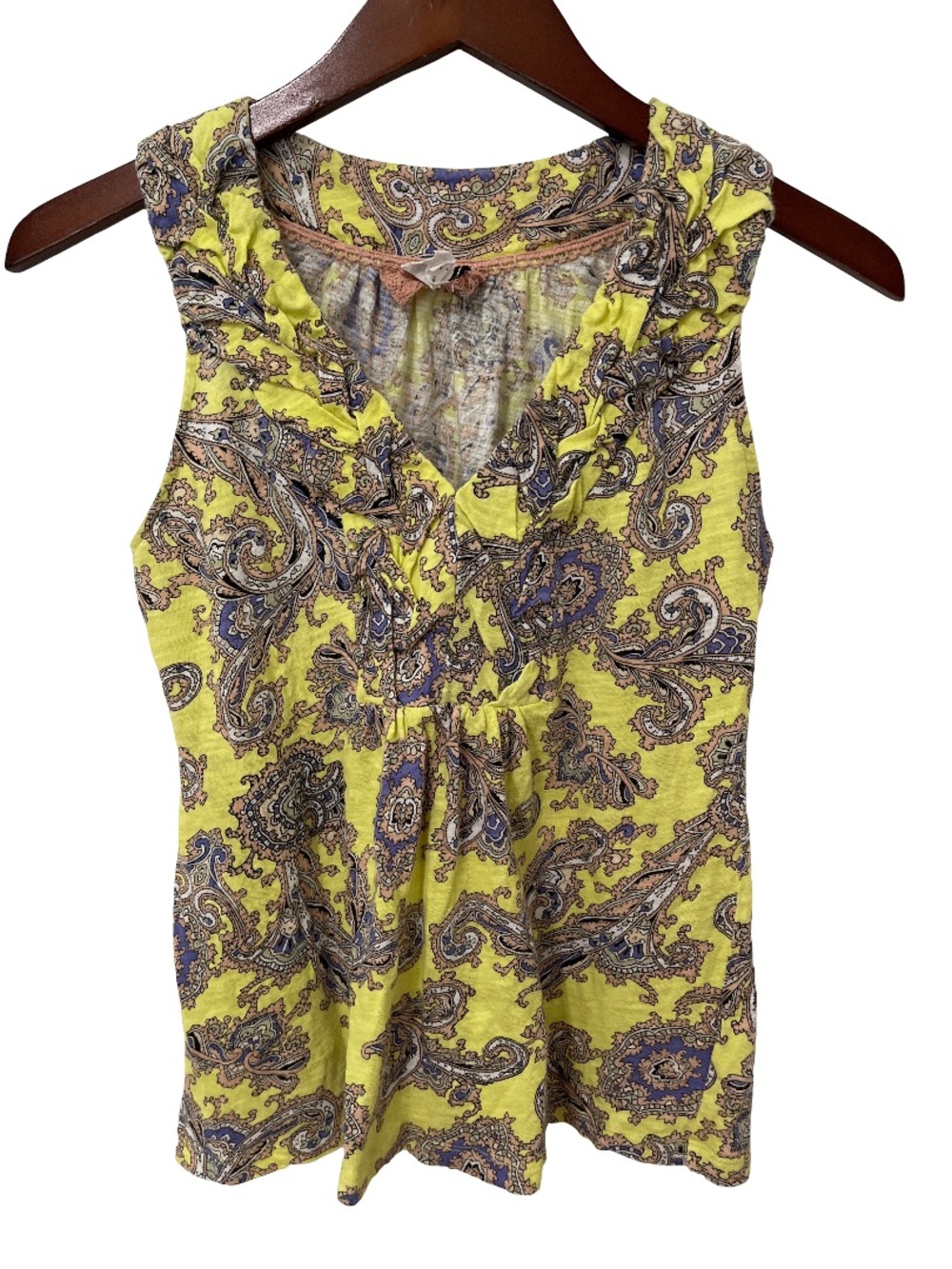 Akemi + Kin Anthropologie Womens Small Paisley Sleeveless Boho Blouse